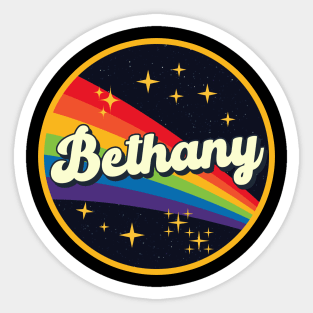 Bethany // Rainbow In Space Vintage Style Sticker
